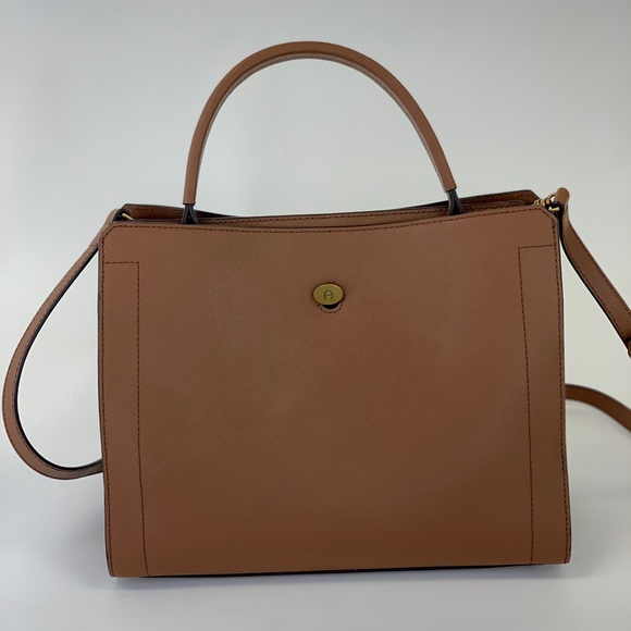 Etienne Aigner saffiano leather with suede small satchel with crossbody strap - Picture 3 of 4